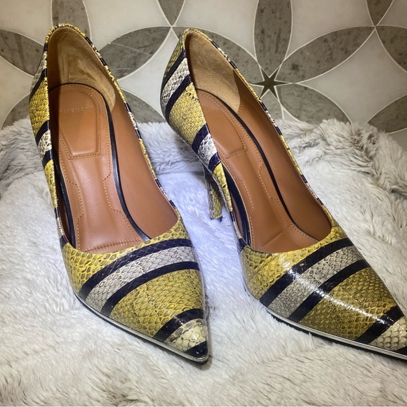 Givenchy Snake Print Stripe Heels - Picture 3 of 9